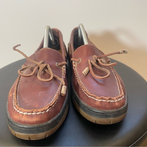 LL Bean Camp Moc Handsewn Moccasins Boat Shoe Leather 05455 Mens Size 11 Brown - Picture 6 of 9